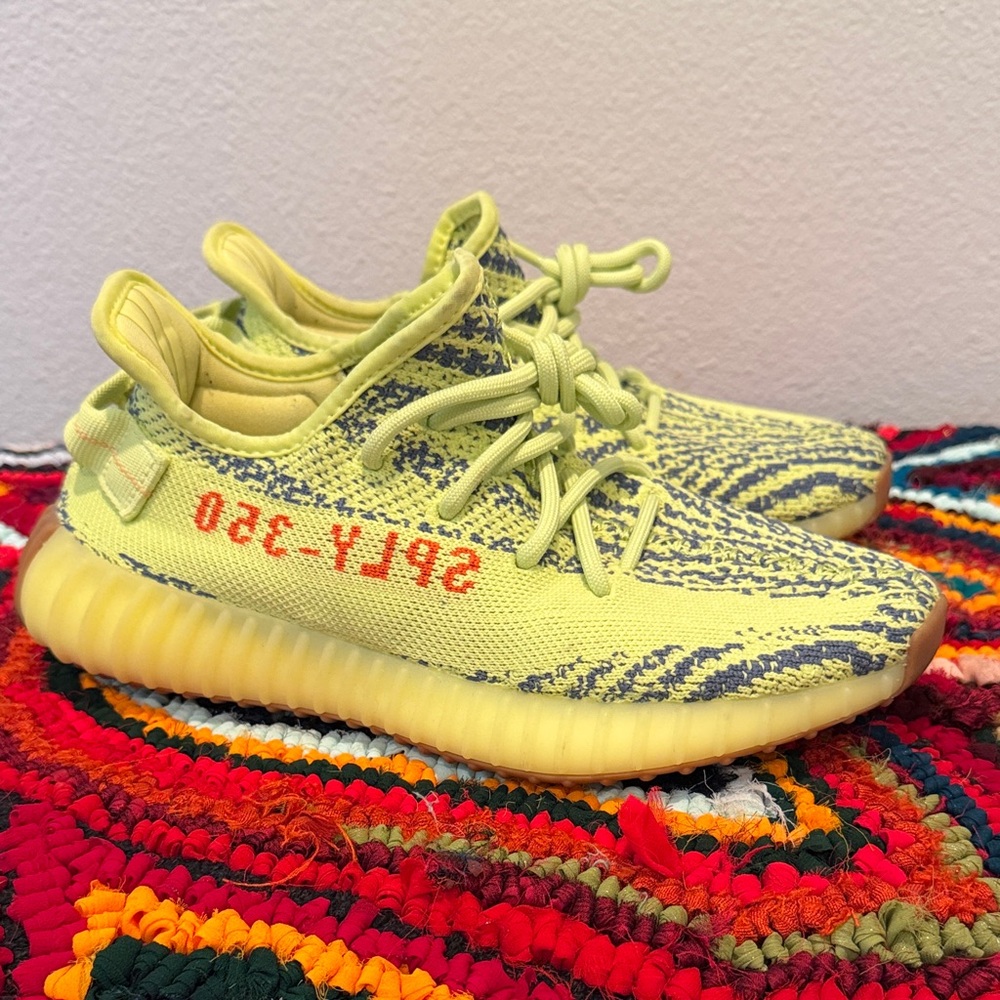 Yeezy Yellow and Gray Sneakers